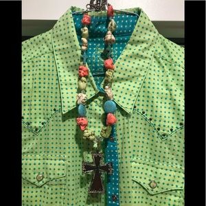 Multi color rock western necklace